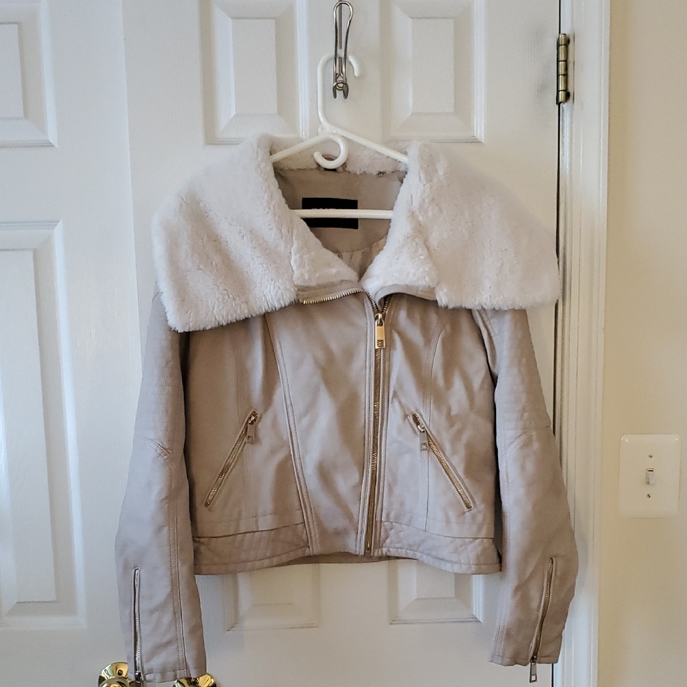 Guess Faux Leather & Faux Fur Jacket XL